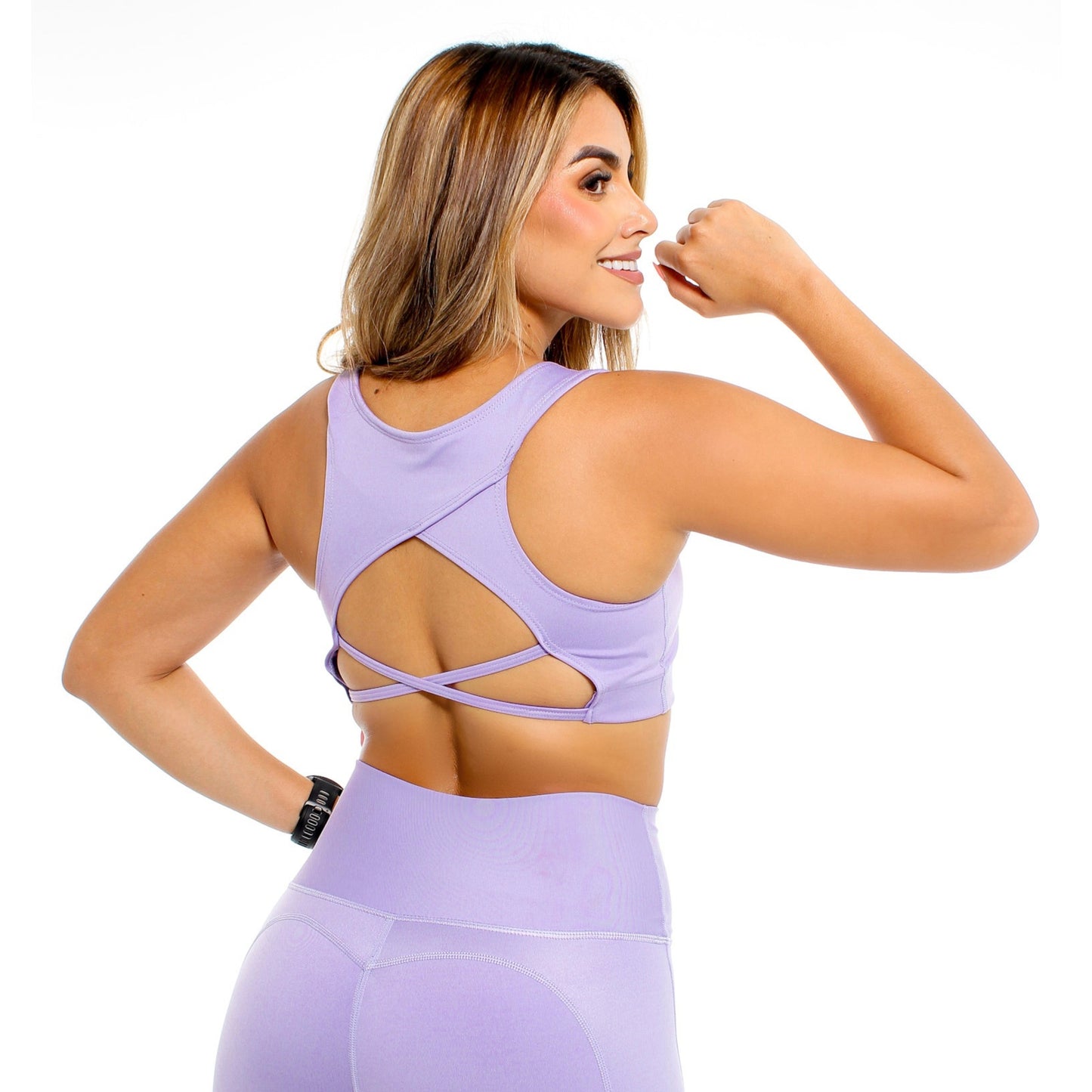 TOP CRUZADO EFECTO CUERO LILA 3040