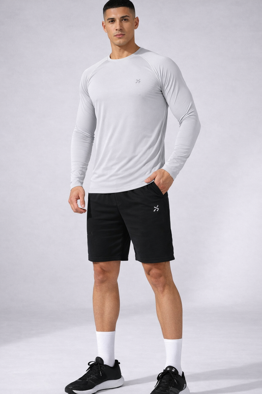 BUZO MANGA LARGA GRIS CLARO