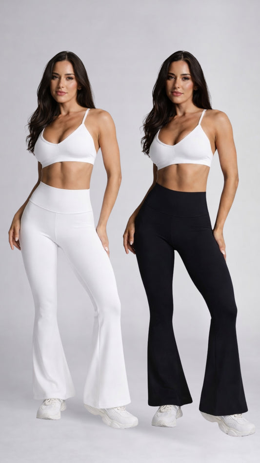 DUO PACK LEGGING BOTA CAMPANA NEGRO | BLANCO